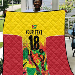 Custom Guyana Football Pride Quilt Golden Jaguars Go Champion - Yellow - African Pride