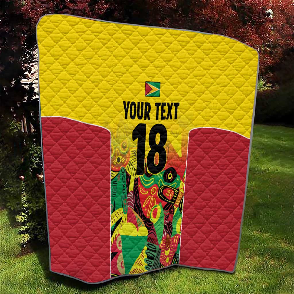 Custom Guyana Football Pride Quilt Golden Jaguars Go Champion - Yellow - African Pride
