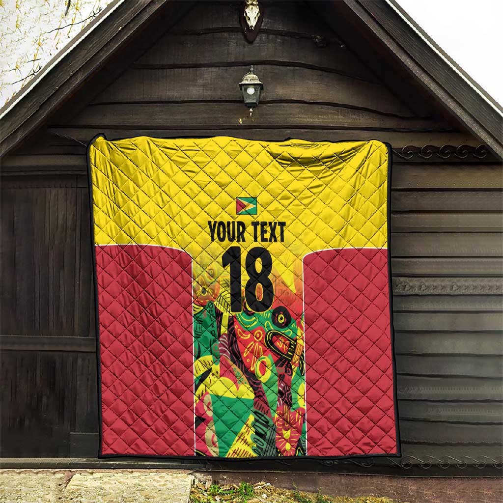 Custom Guyana Football Pride Quilt Golden Jaguars Go Champion - Yellow - African Pride