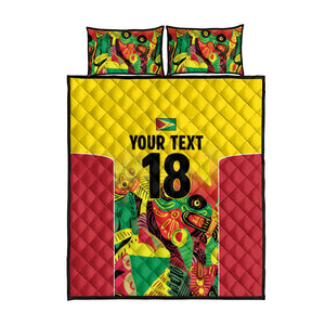 Custom Guyana Football Pride Quilt Bed Set Golden Jaguars Go Champion - Yellow - African Pride