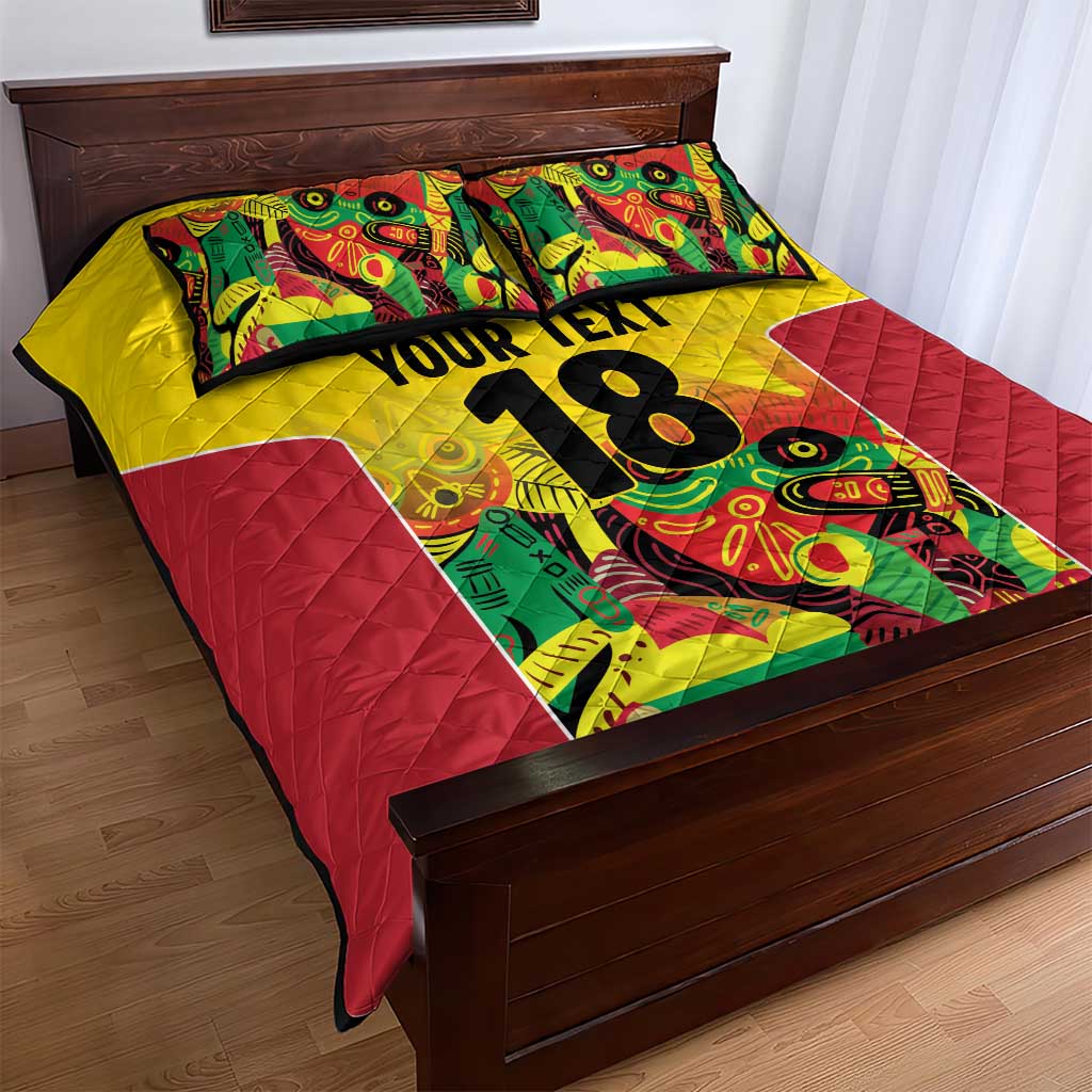 Custom Guyana Football Pride Quilt Bed Set Golden Jaguars Go Champion - Yellow - African Pride