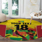 Custom Guyana Football Pride Round Carpet Golden Jaguars Go Champion - Yellow - African Pride