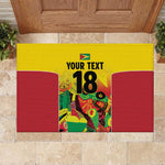 Custom Guyana Football Pride Rubber Doormat Golden Jaguars Go Champion - Yellow - African Pride