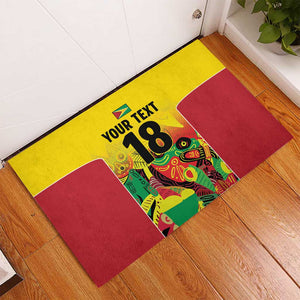 Custom Guyana Football Pride Rubber Doormat Golden Jaguars Go Champion - Yellow - African Pride
