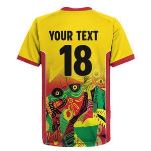 Custom Guyana Football Pride Rugby Jersey Golden Jaguars Go Champion - Yellow - African Pride