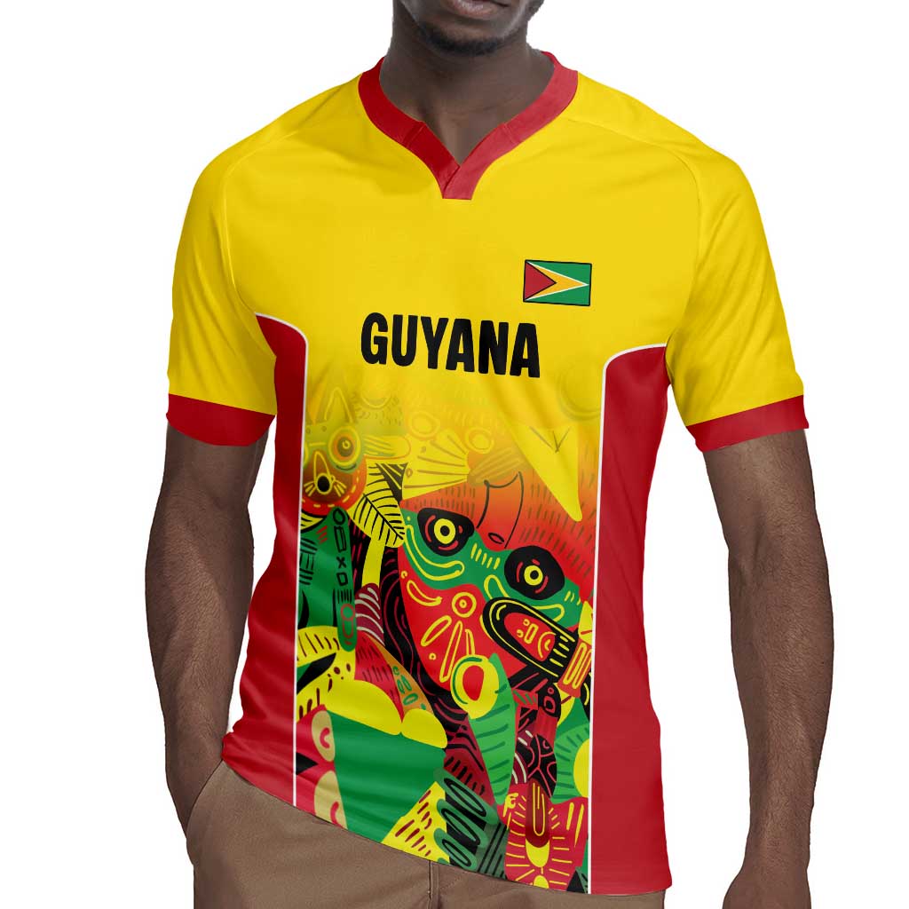 Custom Guyana Football Pride Rugby Jersey Golden Jaguars Go Champion - Yellow - African Pride