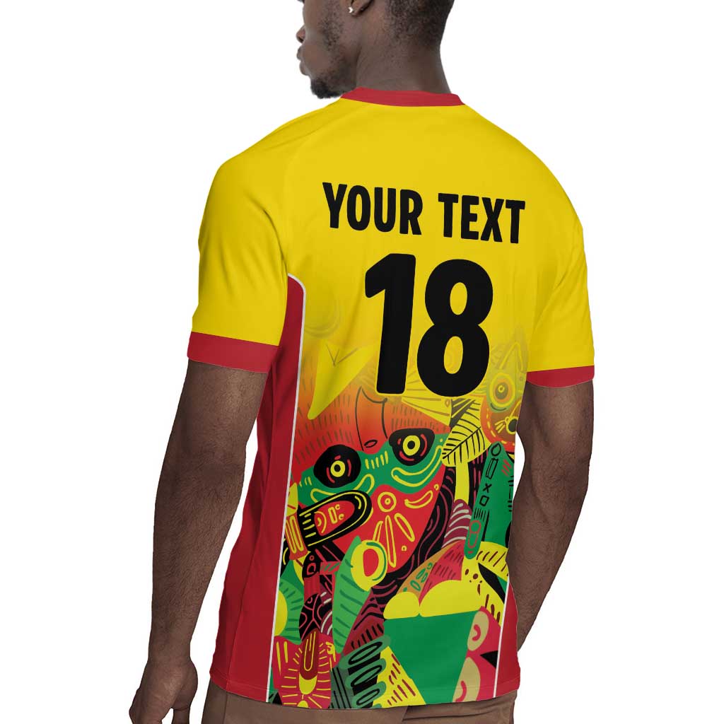 Custom Guyana Football Pride Rugby Jersey Golden Jaguars Go Champion - Yellow - African Pride