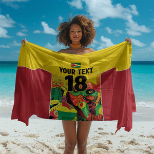 Custom Guyana Football Pride Sarong Golden Jaguars Go Champion - Yellow - African Pride