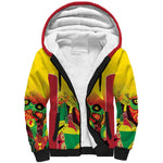 Custom Guyana Football Pride Sherpa Hoodie Golden Jaguars Go Champion - Yellow - African Pride