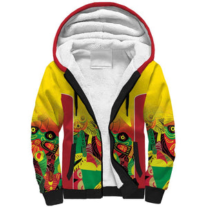 Custom Guyana Football Pride Sherpa Hoodie Golden Jaguars Go Champion - Yellow - African Pride