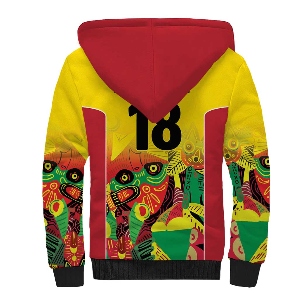 Custom Guyana Football Pride Sherpa Hoodie Golden Jaguars Go Champion - Yellow - African Pride