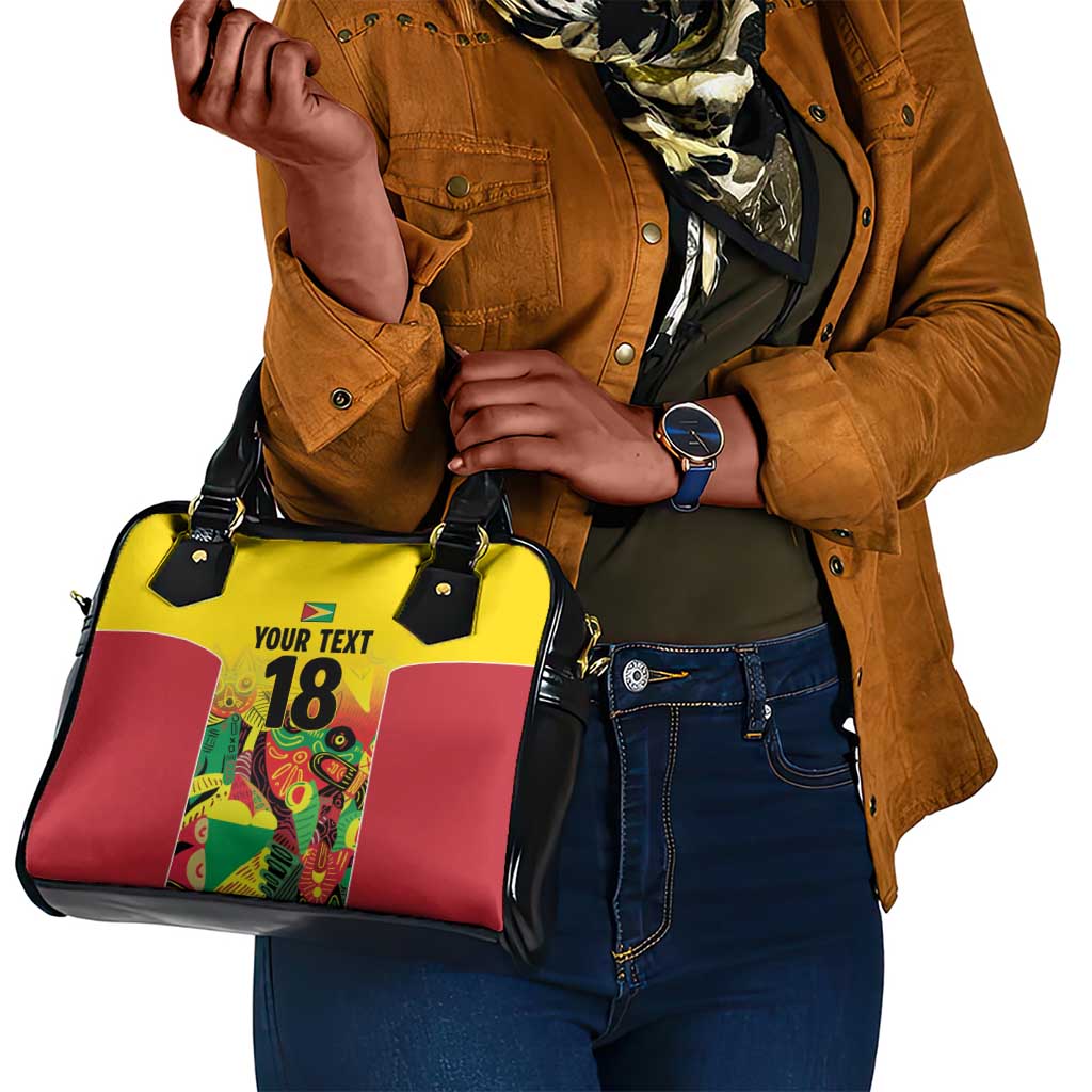 Custom Guyana Football Pride Shoulder Handbag Golden Jaguars Go Champion - Yellow - African Pride