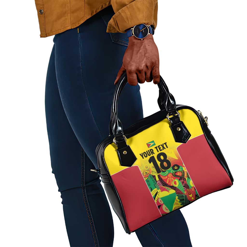 Custom Guyana Football Pride Shoulder Handbag Golden Jaguars Go Champion - Yellow - African Pride