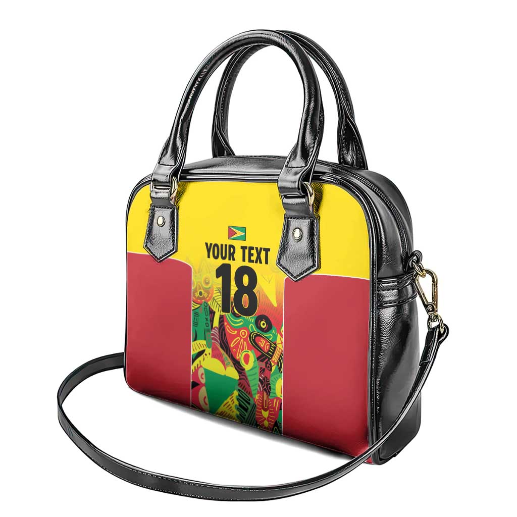 Custom Guyana Football Pride Shoulder Handbag Golden Jaguars Go Champion - Yellow - African Pride