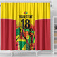 Custom Guyana Football Pride Shower Curtain Golden Jaguars Go Champion - Yellow - African Pride