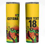 Custom Guyana Football Pride Skinny Tumbler Golden Jaguars Go Champion - Yellow - African Pride