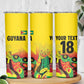 Custom Guyana Football Pride Skinny Tumbler Golden Jaguars Go Champion - Yellow - African Pride