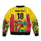 Custom Guyana Football Pride Sleeve Zip Bomber Jacket Golden Jaguars Go Champion - Yellow - African Pride