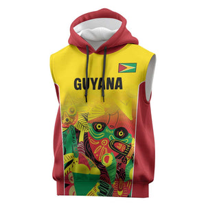 Custom Guyana Football Pride Sleeveless Hoodie Golden Jaguars Go Champion - Yellow - African Pride