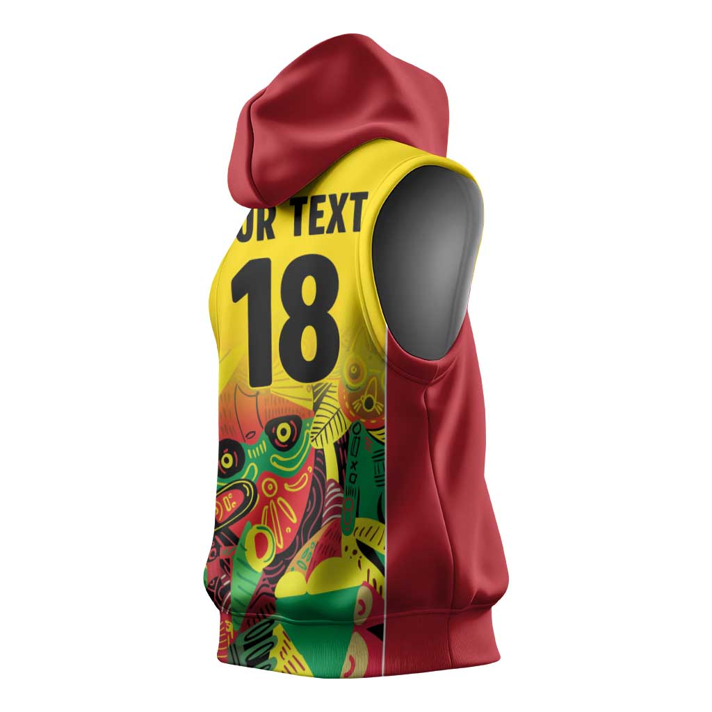 Custom Guyana Football Pride Sleeveless Hoodie Golden Jaguars Go Champion - Yellow - African Pride