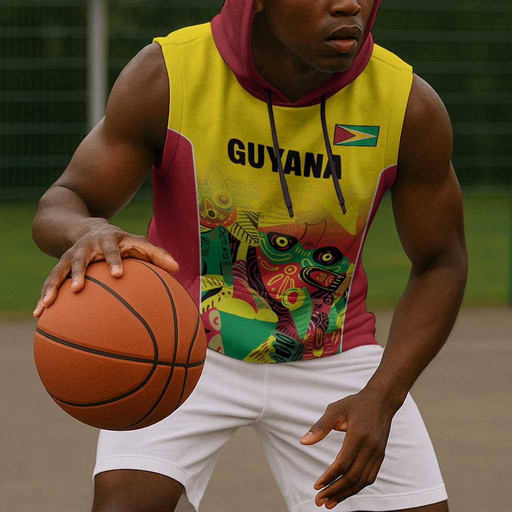 Custom Guyana Football Pride Sleeveless Hoodie Golden Jaguars Go Champion - Yellow - African Pride