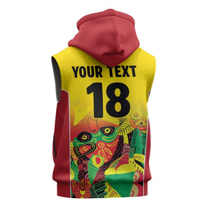 Custom Guyana Football Pride Sleeveless Zip Hoodie Golden Jaguars Go Champion - Yellow - African Pride