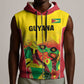 Custom Guyana Football Pride Sleeveless Zip Hoodie Golden Jaguars Go Champion - Yellow - African Pride