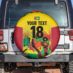 Custom Guyana Football Pride Spare Tire Cover Golden Jaguars Go Champion - Yellow - African Pride