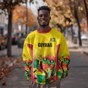 Custom Guyana Football Pride Sweatshirt Golden Jaguars Go Champion - Yellow - African Pride