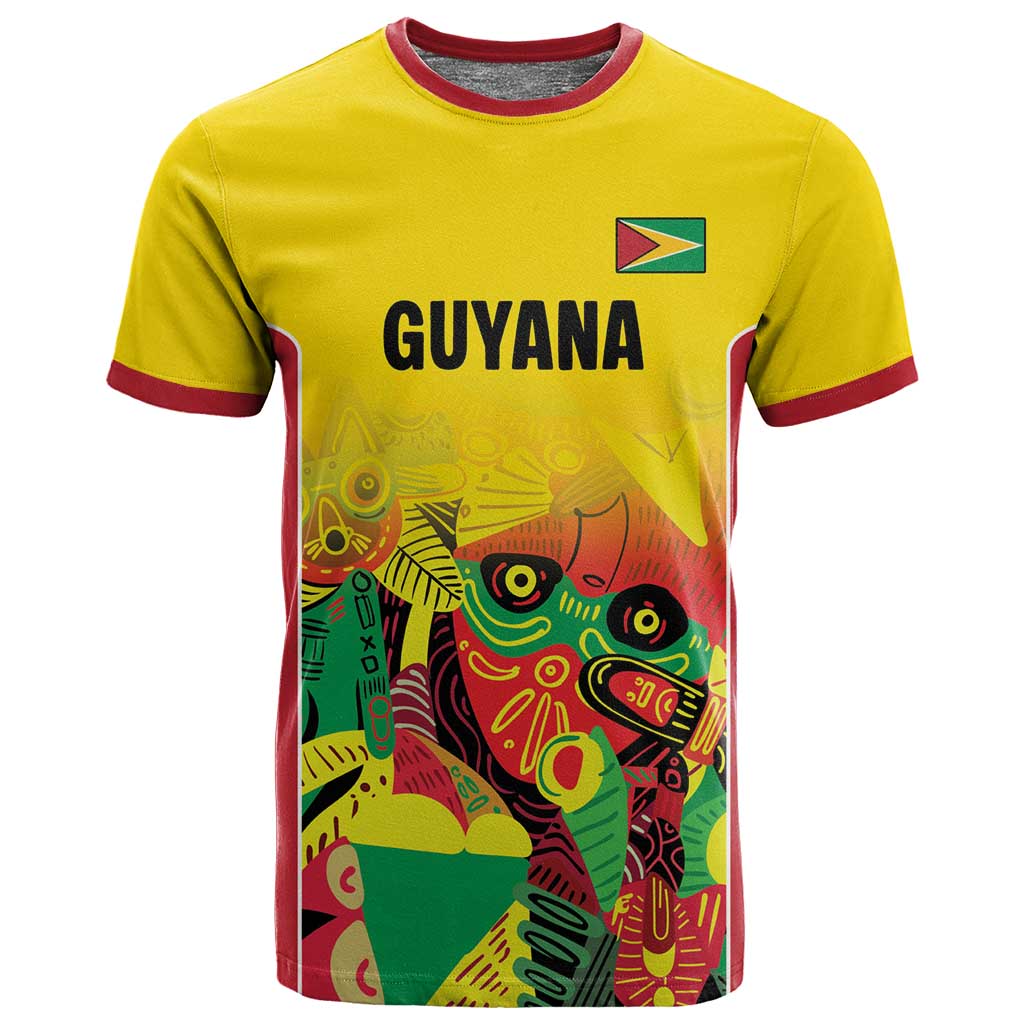 Custom Guyana Football Pride T shirt Golden Jaguars Go Champion - Yellow - African Pride