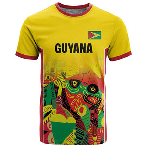 Custom Guyana Football Pride T shirt Golden Jaguars Go Champion - Yellow - African Pride