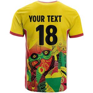 Custom Guyana Football Pride T shirt Golden Jaguars Go Champion - Yellow - African Pride