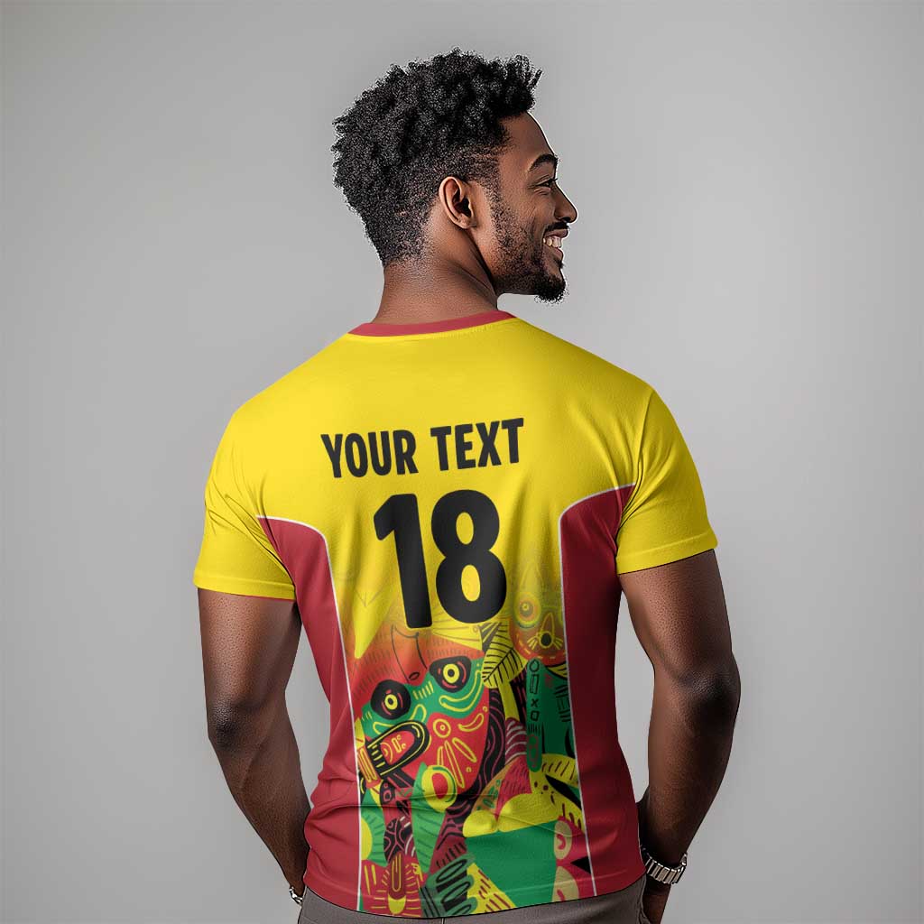 Custom Guyana Football Pride T shirt Golden Jaguars Go Champion - Yellow - African Pride