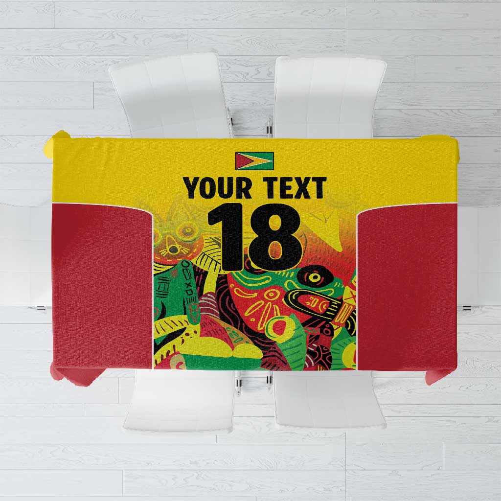 Custom Guyana Football Pride Tablecloth Golden Jaguars Go Champion - Yellow - African Pride