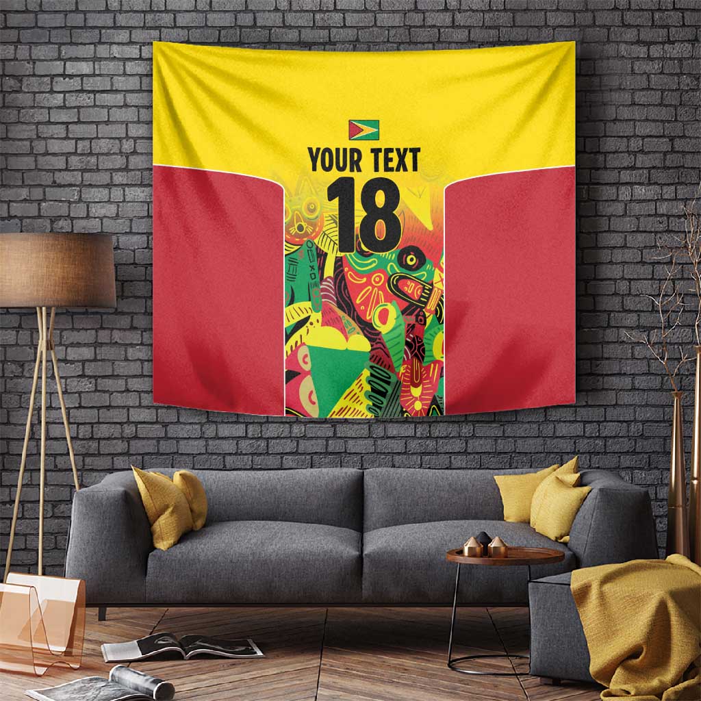 Custom Guyana Football Pride Tapestry Golden Jaguars Go Champion - Yellow - African Pride