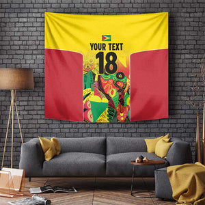 Custom Guyana Football Pride Tapestry Golden Jaguars Go Champion - Yellow - African Pride