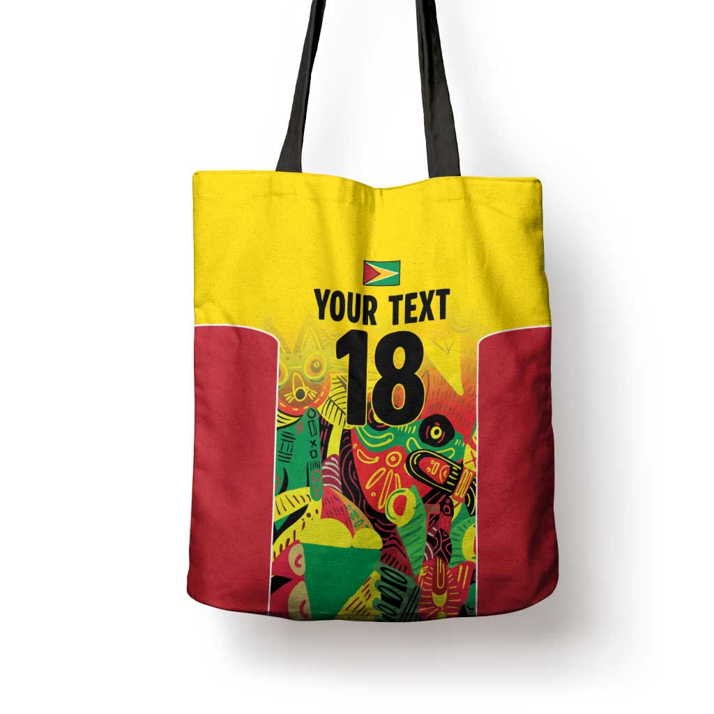 Custom Guyana Football Pride Tote Bag Golden Jaguars Go Champion - Yellow