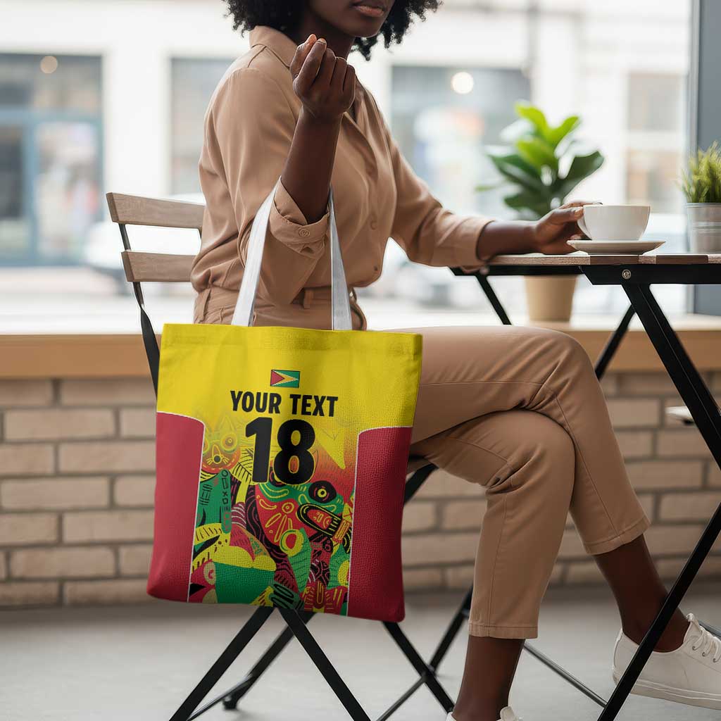 Custom Guyana Football Pride Tote Bag Golden Jaguars Go Champion - Yellow