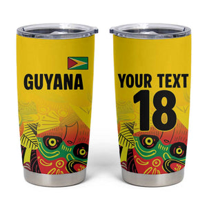 Custom Guyana Football Pride Tumbler Cup Golden Jaguars Go Champion - Yellow - African Pride