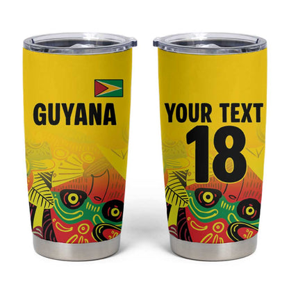 Custom Guyana Football Pride Tumbler Cup Golden Jaguars Go Champion - Yellow - African Pride