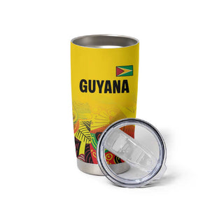 Custom Guyana Football Pride Tumbler Cup Golden Jaguars Go Champion - Yellow - African Pride