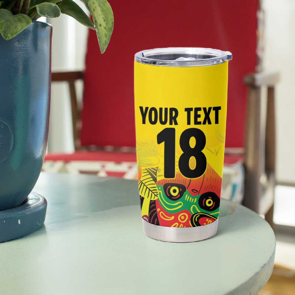 Custom Guyana Football Pride Tumbler Cup Golden Jaguars Go Champion - Yellow - African Pride