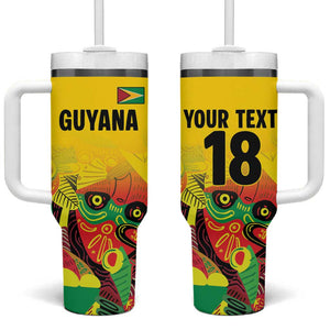 Custom Guyana Football Pride Tumbler With Handle Golden Jaguars Go Champion - Yellow - African Pride
