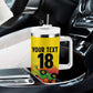 Custom Guyana Football Pride Tumbler With Handle Golden Jaguars Go Champion - Yellow - African Pride