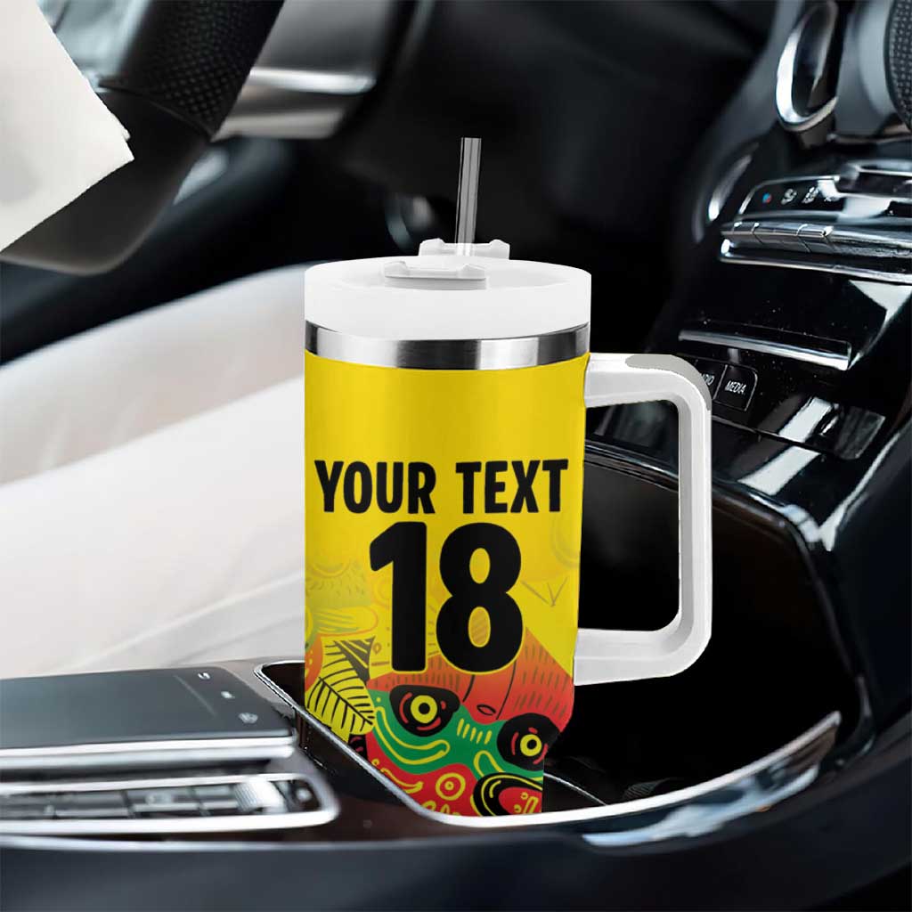 Custom Guyana Football Pride Tumbler With Handle Golden Jaguars Go Champion - Yellow - African Pride