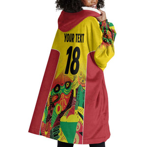 Custom Guyana Football Pride Wearable Blanket Hoodie Golden Jaguars Go Champion - Yellow - African Pride