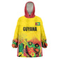Custom Guyana Football Pride Wearable Blanket Hoodie Golden Jaguars Go Champion - Yellow - African Pride