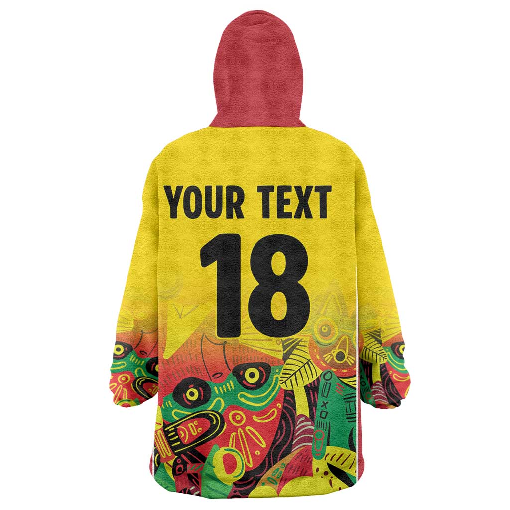 Custom Guyana Football Pride Wearable Blanket Hoodie Golden Jaguars Go Champion - Yellow - African Pride
