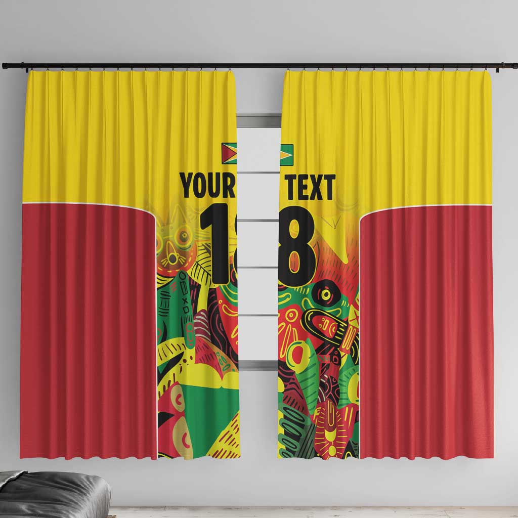 Custom Guyana Football Pride Window Curtain Golden Jaguars Go Champion - Yellow - African Pride