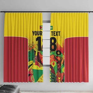 Custom Guyana Football Pride Window Curtain Golden Jaguars Go Champion - Yellow - African Pride
